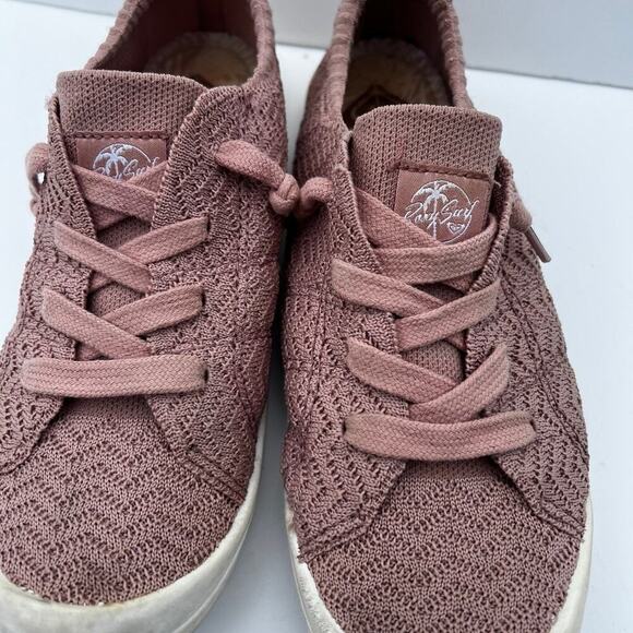 Roxy, lace up, knit fabric, fashion sneakers, rose women's size 8 - Picture 1 of 5